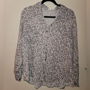 Maurice's Plus Size Leopard Button Down Utility Shirt
